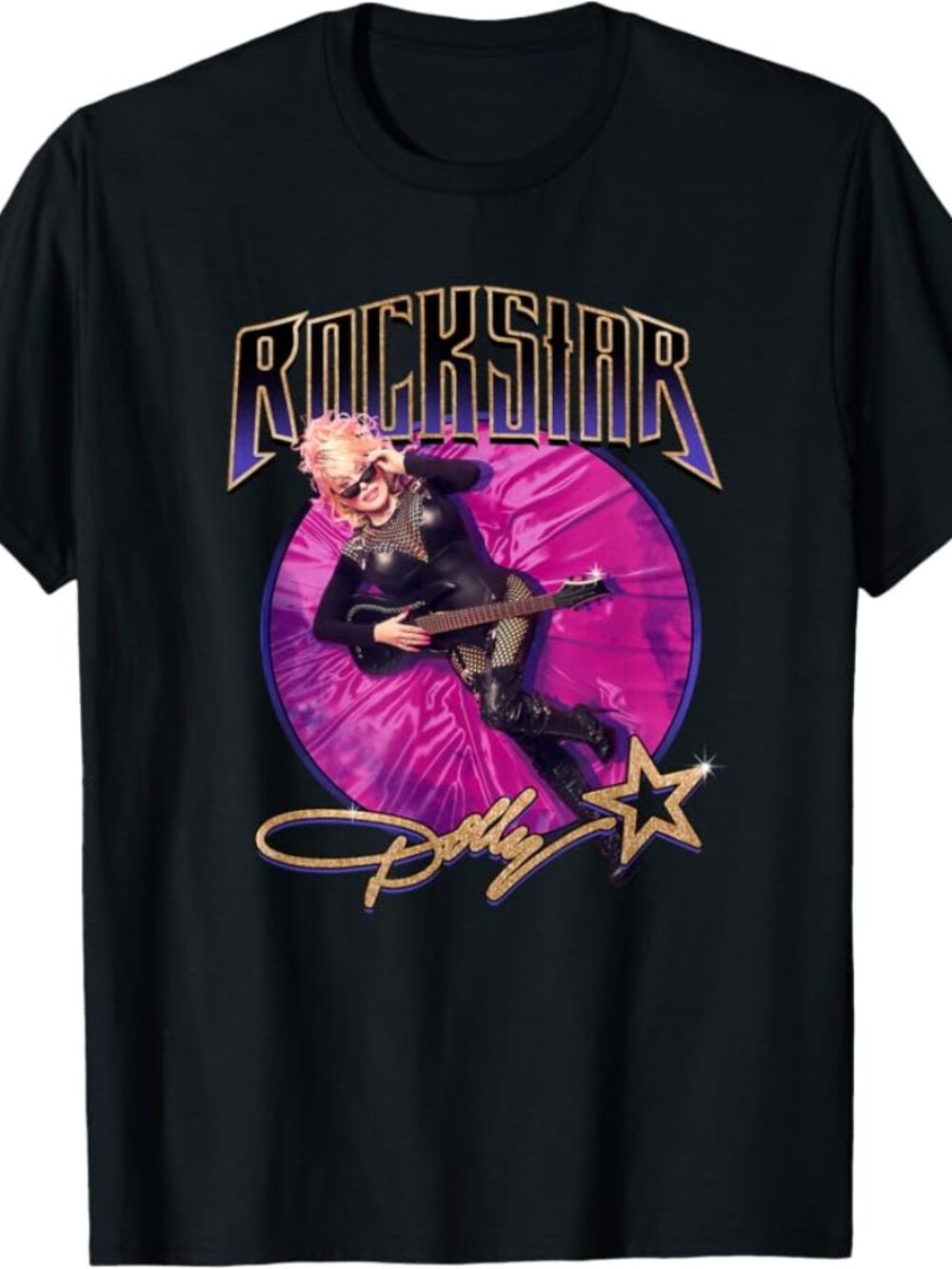 Dolly Parton Pink Velvet Rockstar T-Shirt